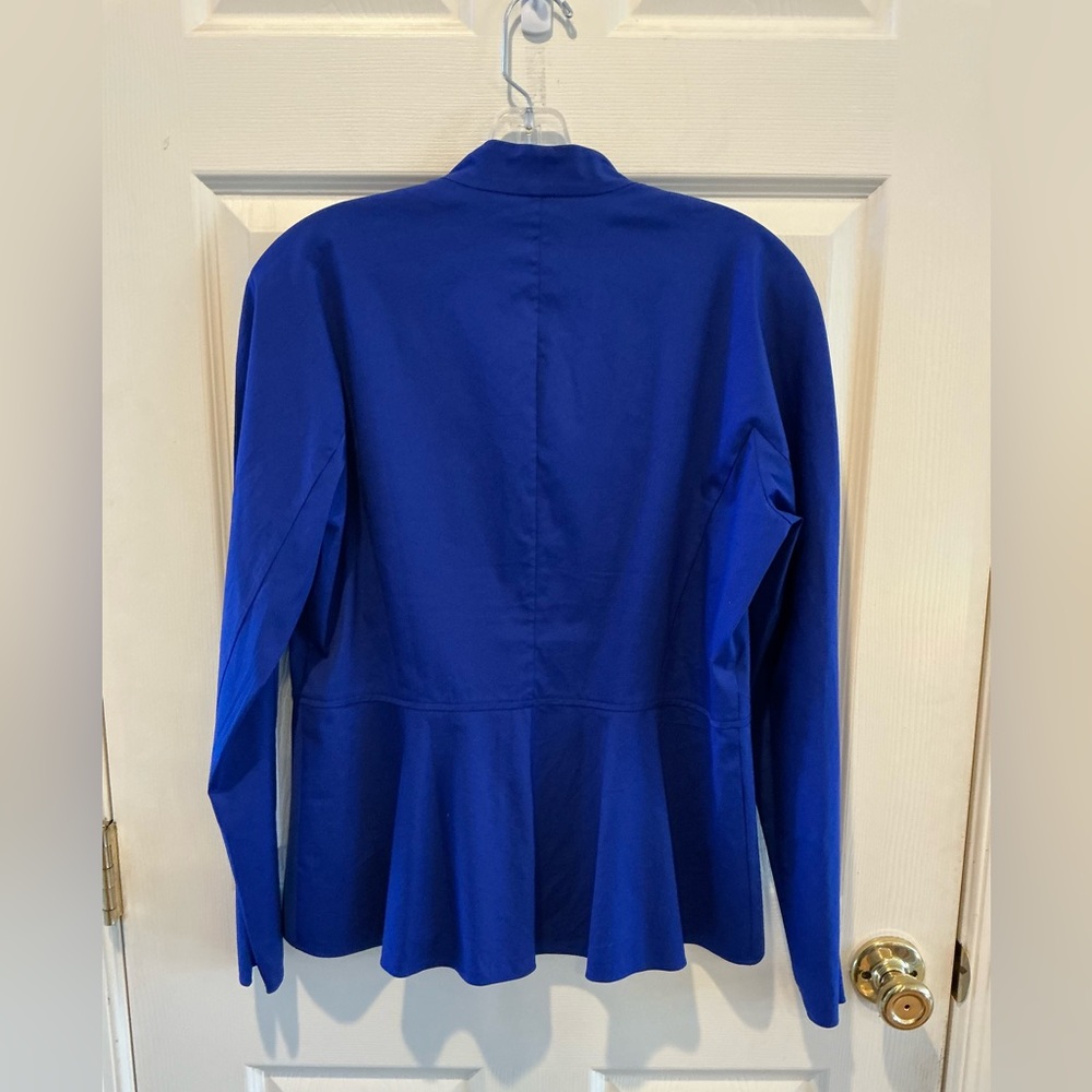 Lafayette Minimalist Royal Blue Zip Fall Jacket Casual Business Career SZ Medium - Picture 6 of 13